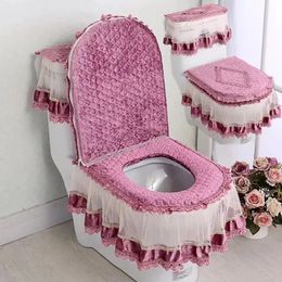 Toilet Seat Covers Toilet Seat Cushion 3Piece Set Universal Antibacterial Seat Cover Zipper Type Detachable and Washable Water Tank Cover Cloth 231013