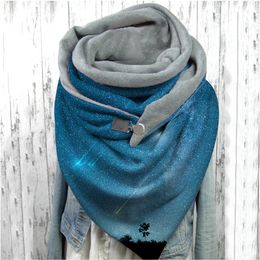 Scarves Fashion WomenS Scarf Winter Star Sky Print Button Soft Wrap Casual Warm Shawls 231012