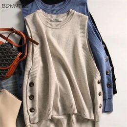 Womens Sweaters Sweater Vest Women Kpop Stylish High Street Autumn Fashion Clothing Allmatch Knitting Oneck Preppy Japanese Harajuku Designer 231013