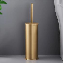 Toilet Brushes Holders Tuqiu Toilet Brush Holder Aluminium Bathroom Clearing Lavatory Floor TypeToilet Brush Holder Bath Hardware Brushed Gold/Black 231013