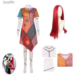 Theme Costume Nightmare Sally Cosplay Come Halloween COS Outfit Before Christmas Dress Up Women Carnival Party Role Play ClothesL231013