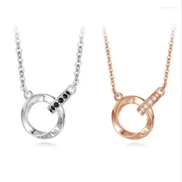 Pendant Necklaces Lovers Necklace Long-distance Gift Trend Men And Women Collar Chain Ring