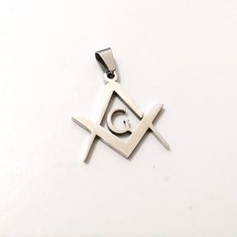 5pcs Lot Stainless Steel Freemason Pendant Charms Religious Freemasonry in Bulk Silver Polished