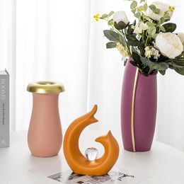 Vases Ceramic Ornaments Modern Simple Crafts Creative Soft Home Living Cute Room Decoration Dragon Plant Pot Vase Creativity