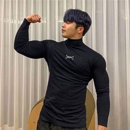 Gym T Shirt Men Fitness Bodybuilding Clothing Workout Quick Dry Long Sleeve Shirt Male Spring Sports Tops Compression Tee Shirt 22261D
