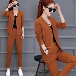 Women's Two Piece Pants Sportswear Suit Spring And Autumn Clothing 2023 Fashion Leisure Tracksuit For Woman Crop Top 2 Pieces Set