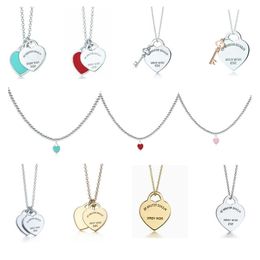 tiffanyans Gold 10mm 15mm 19mm Heart Necklace Womens Stainless Steel Pendant Fashion Couple Necklace Valentines Day Gift Girlfriend Jewellery Wholesale