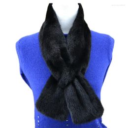 Scarves Winter Real Scarf Wholeskin Full Pelt Warm Collar Luxury Black Neck Warmer