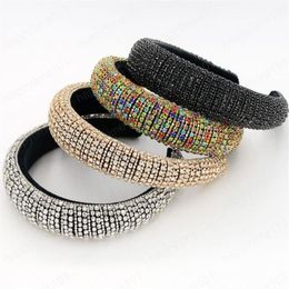 New Full Crystal Headbands Hair Bands for Women Brides Shiny Padded Diamond Headband Hair Hoop Fashion Party Jewellery Accessories227z