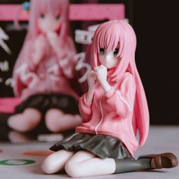 Mascot Costumes 8cm Bocchi the Rock Anime Figure Hitori Gotoh Kawaii Sitting Position Girl Action Figure Collectible Model Classic Ornament Toy