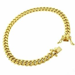 Men's Miami Cuban Link Bracelet Real 14k Gold Plated Solid Sterling Silver 8mm195p