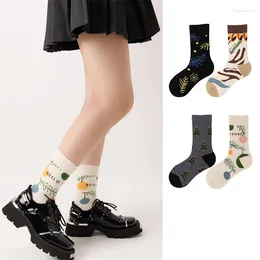 Women Socks For Creative Autumn Trends Harajuku Novelty Funny Girls Cotton Breathable Long Casual Female Crew