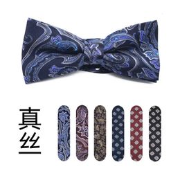 Bow Ties Fashion High-kvalitet Silk Bow Tie Men's Man Cashew Flower Double Bow Tie 231013