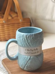 Mugs Colourful Wool Ceramics Creative Coffee Mug Milk Tea Water Cups with Handle Drinkware Couple Birthday Gifts Breakfast Cup 231013