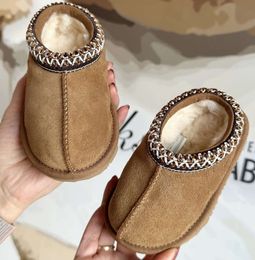 Kids Toddler Tasman II Slippers Tazz Baby boots Chestnut Fur Slides Sheepskin Shearling Classic Ultra Mini Boot Winter Mustard Seed Mules Slip-on Wool Little 22