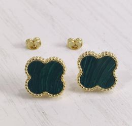 Fashion Vintage 4/Four Leaf Clover Charm Stud Earrings Back Mother-of-Pearl Silver 18K Gold Plated Agate for Women&Girls Valentine's Mother's Day Wedding Jewellery Gift 88