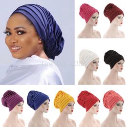 Ultimo Turbante Berretto Cofano Donna Africano Auto Geles Aso Oke Copricapo Già Fatto Hijab Musulmano Testa Sciarpa Avvolgente Cappello Nigeriano Beanie