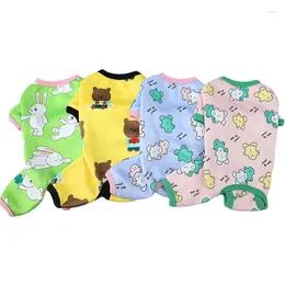 Dog Apparel Cartoon Pajamas Pet Cat Clothes Pullover Hoodie Shirt Jumpsuit Pyjamas Winter Pink Blue Yellow Green Clothing Outfit PJS XXL