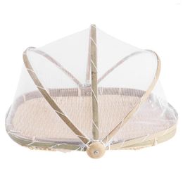 Dinnerware Sets Bamboo Storage Basket Creative Ware Woven Tray Home Dry Holder Anti-flies Mesh Tent