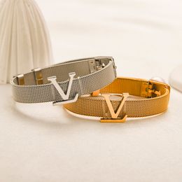 18K Gold Plated Wrist Strap Designer Bangle Luxury Love Gift Jewelry 925 Silver Bangle With Designer Logo New High Quality Stainless Steel Cuff Bangle Waterproof