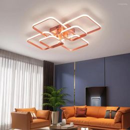 Chandeliers Modern Led Chandelier For Livingroom Bedroom Carridor Foyer Studyroom Decoration Home Ceiling Rose Gold Painted