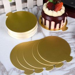 Bakeware Tools 100Pcs Ronde Cake Boards Goud Cupcake Dessert Displays Tray Card Board Hard Baking Accessories