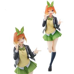 Mascot Costumes Genuine Anime Yotsub Figure 20cm Black Jacket College Uniform the Quintessential Quintuplets Standding Model Dolls Toy Gift Pvc