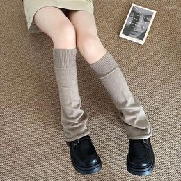 Women Socks White JK Lolita Leg Warmer Japanese Style Long Kawaii Cover Fashion Calf Gaiters Harajuku Flared Knitted Stockings