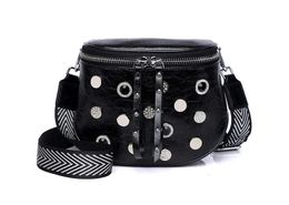 Waist Bags Women fashion split leather studresinstone belt bag waist packs 231012