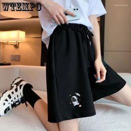 Women's Shorts WTEMPO Summer Sports Women Cute Print Loose Thin Five-point Pants Girls Wide-leg Casual Short Drop