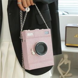 Evening Bags Small Square For Women 2023 Personality Creative Camera Crossbody Bag Fashion Leather Chain Party Box Shoulder Ladies