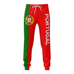 Men's Pants Portugal Flag Mens Sweatpants With Pockets Joggers For Men Sports Casual Sweat Drawstring