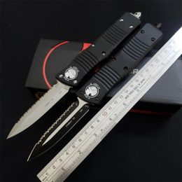 2Models Serrated UT Marfione Knife 3.8" Satin Plain CNC D2 steel 6061-T6 automatic Knives EDC Auto knifes 204P Tools