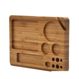 Other Smoking Accessories Natural Wood Rolling Tray Portable Household With Groove Exquisite Square Tobacco Roll Trays Cigarette Dro Dh1Gr