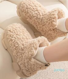 Winter Thick Plush Warm Ankle Botttom Women's Snow Shoes Indoor Outdoor Home