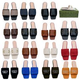 Women sandals G slides slippers fashion classic slippers leather rubber hot boots platform flip flop gear beach shoe low heel loafers 35-42