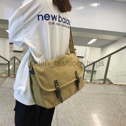 Cross Body Bags Large capacity canvas crossbody bag for students school travel bag casual and backpack for male and female couplescatlin_fashion_bags