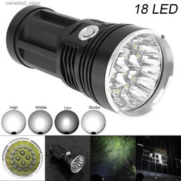 Torches SecurityIng Waterproof Super Bright Led Flashlight 3 Modes 25W/30W Outdoor 10/18 LED Torch Light for Hunting / Camping/ Fishing Q231013