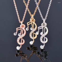 Pendant Necklaces SINLEERY Trendy Music Notes Women Necklace Rose Gold Silver Colour Chain Statement Jewellery Gifts XL488