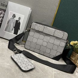 Modedesigner väska män messenger crossbody väskor högkvalitativ handväska 3st trio kvinnor för klassiska lyx tygväskor plånbok präglade läder axelväskor