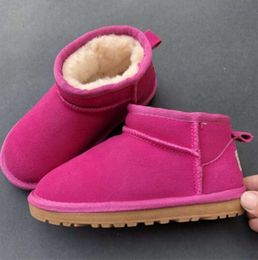 U Newly arrived snow boots Kids Boy girl children Mini Sheepskin Plush fur short G Ankle Soft comfortable keep warm with card dustbag fashion