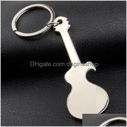 Key Rings Musical Instruments Guita Bottle Opener Key Ring Simple Metal Summer Beer Openers Keychain Bar Hand Tool Fashion Will And Je Dhabj