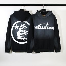 Hellstar Sportsuit Men and Women Designer Hoodie Long Sleeve Pants Pullover Hip Hop Retro Alphabet Print High Street Grey Blue Red White Hell star Hoodies suit HYKP