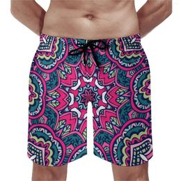 Men's Shorts Colorful Bohemia Print Gym Summer Mandala Flower Fashion Board Short Pants Men Sportswear Quick Dry Pattern Beach Trunks