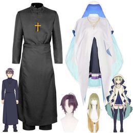 Cosplay Anime Cartoon Shiro Seijo To Kuro Bokushi Cecilia Lawrence Cosplay Costume Wig Loli Dress Uniform Halloween Carnival Party Suit