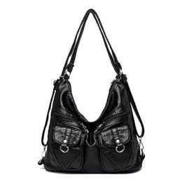Evening Bags Designer Female Backpack 3 In 1 Vintage Leather for Women School Bag Travel Bagpack Ladies Sac A Dos Back Pack 231013