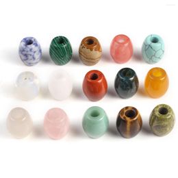 Pendant Necklaces 5 Pcs Natural Stone Pendants Drum Shape Random Healing Crystal Agate Beads For Jewellery Making Necklace