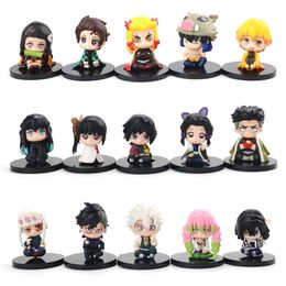 Finger Toys 5pcs/lot Anime Demon Slayer Figure Kimetsu No Yaiba Nezuko Zenitsu Tanjirou Giyuu Inosuke Kyoujurou Kanawo Action Figure Toy 5cm