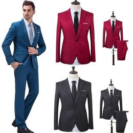 Men's Suits & Blazers Men Wedding Suit Male Slim Fit For Costume Business Formal Party Work Wear Jacket Pants#264163265h
