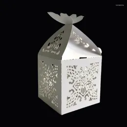 Gift Wrap 50Pcs Cross Flower Laser Cut Wedding Favors Gifts Box Religious Candy Boxes With Ribbon DIY Baby Shower